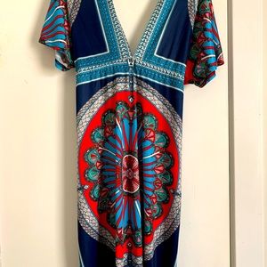 Womens kimono style swimsuit coverup casual loose beach dress cinch waist option